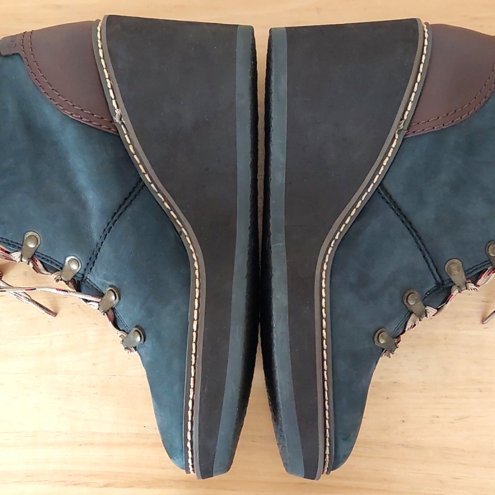 See By Chloe Blue Lace Up Boots with Wedge Heel and Soft Suede - Picture 9 of 16